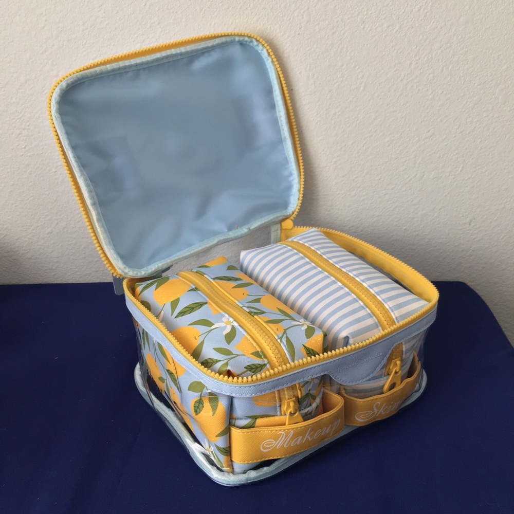 Lemon and Stripe Travel Cosmetic Bag Set - Picture 7 of 16